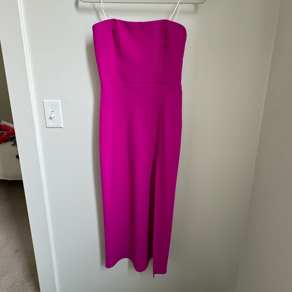 EUC Amanda Uprichard neon slit dress